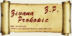 Živana Prokopić vizit kartica